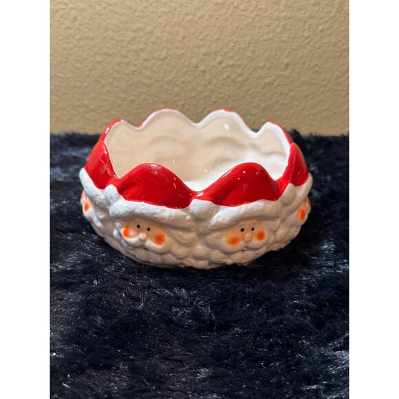 Royal Norfolk Ceramic Santa Claus Candy Dish Decorative Bowl 6" Round - Picture 1 of 5